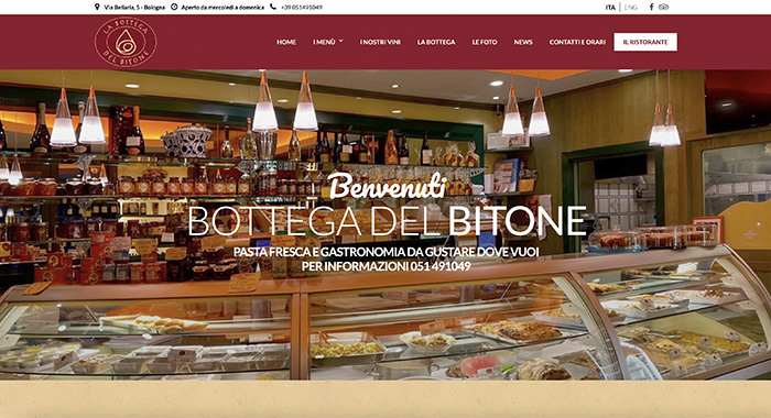 homepage del website bottega del bitone