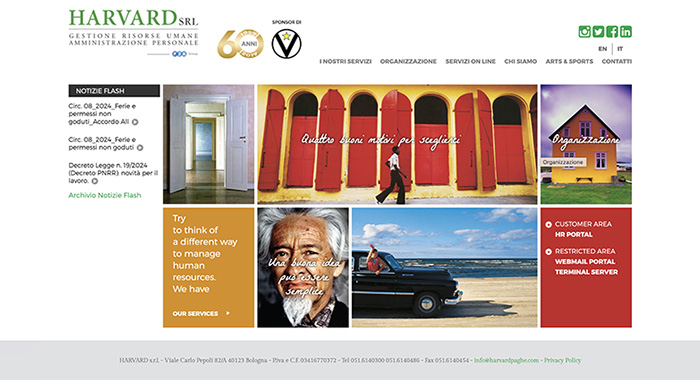 anteprima dell'homepage del sito Harvard Paghe